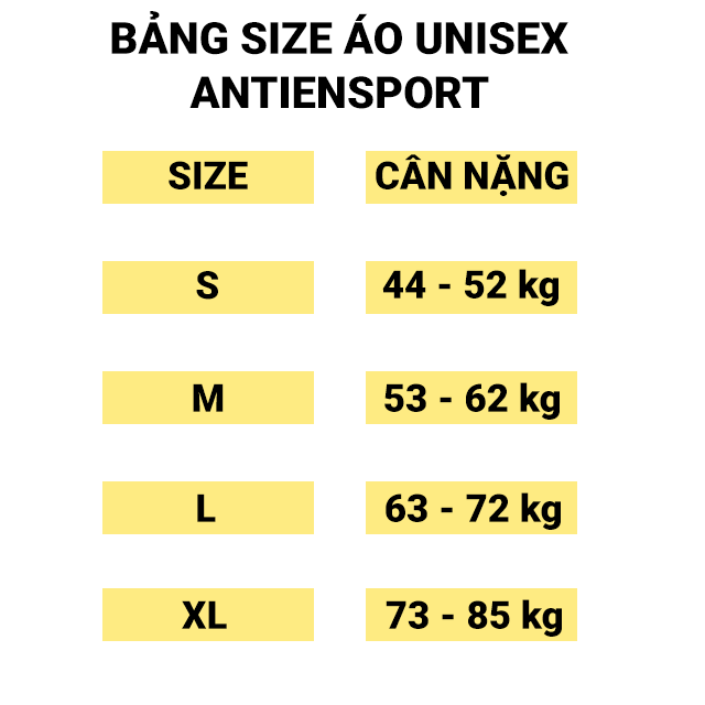 size áo singlet antien sport
