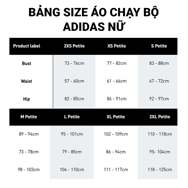 size quần adidas nữ