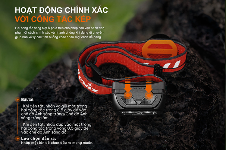 Đảm bảo chuyển đổi chế độ nhanh chóng, dễ dàng với hệ thống công tắc kép tách biệt