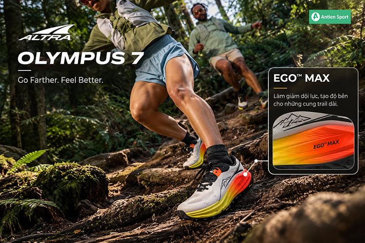Đệm EGO™ MAX trên Olympus 7 làm giảm dội lực, tạo độ bền cho những cung trail dài