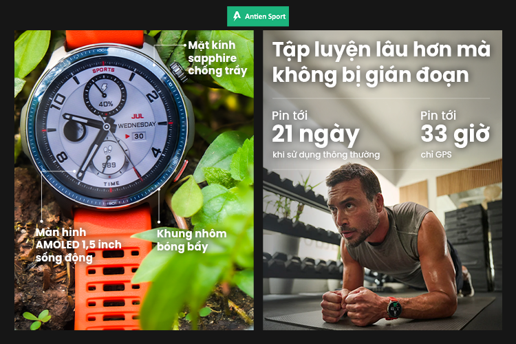 Đồng hồ thông minh Amazfit Balance 2 bền bỉ cả ngày