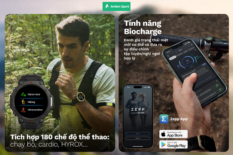 Đồng hồ thể thao Amazfit T-Rex 3 Pro hỗ trợ tập luyện chi tiết, chuyên sâu