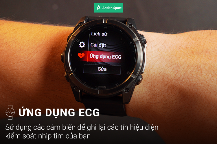 Điện tâm đồ Garmin sử dụng các cảm biến để ghi lại các tín hiệu điện kiểm soát cách tim bạn đập