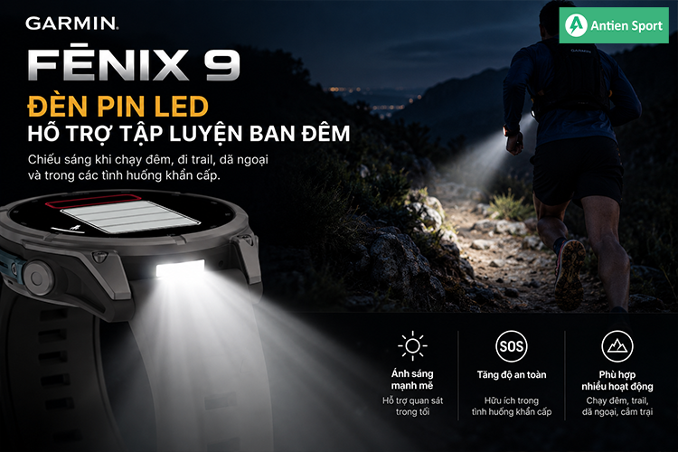 Tích hợp đèn LED ngay trên đồng hồ, hỗ trợ tập luyện ban đêm hiệu quả
