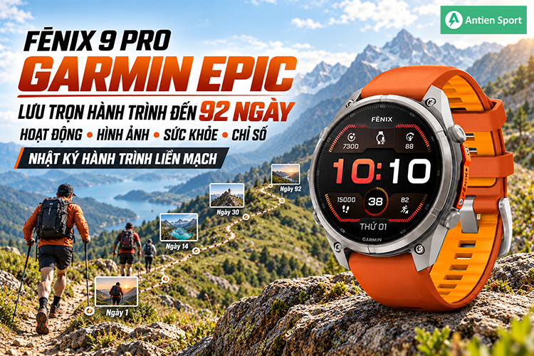 Lưu giữ thông tin tập luyện đến 92 ngày cùng Garmin Epic