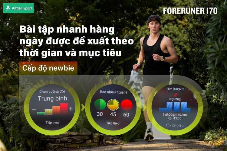 Bài tập nhanh cho phép thực hiện nhanh các bài tập dựa trên thời lượng và mức cường độ