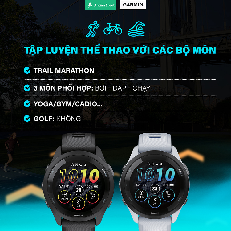 Khai thác hơn 30 bộ môn cả trong nhà lẫn ngoài trời được tích hợp sẵn trên FR265