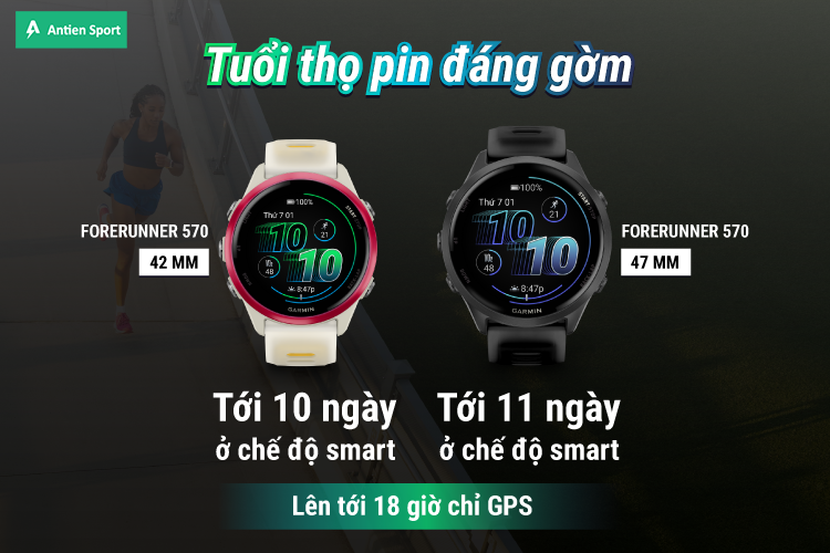Thời lượng pin bền bỉ cho bạn tập luyện cả tuần