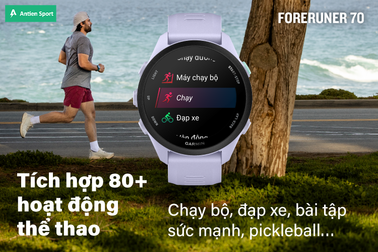 Đồng hồ Forerunner 70 tích hợp hơn 80 bộ môn khác nhau