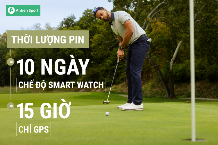 Trải nghiệm sân golf cũng như cuộc sống thường ngày với tuổi thọ pin tới 10 ngày