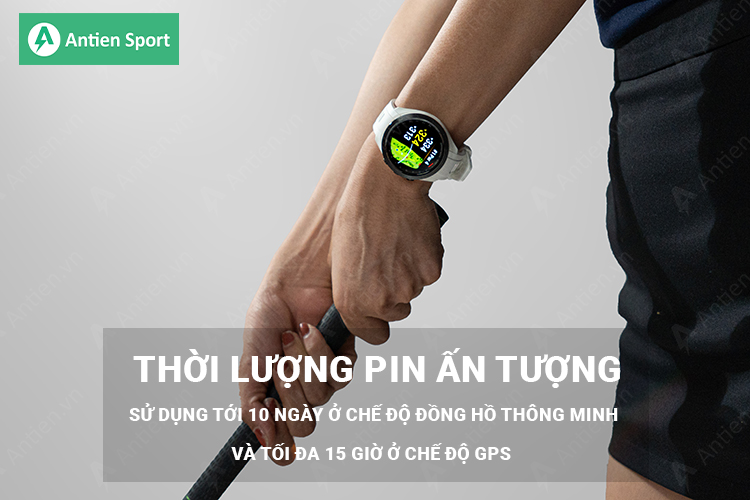 Approach S70 phiên bản 42mm cho lượng pin tới 10 ngày ở chế độ smart watch