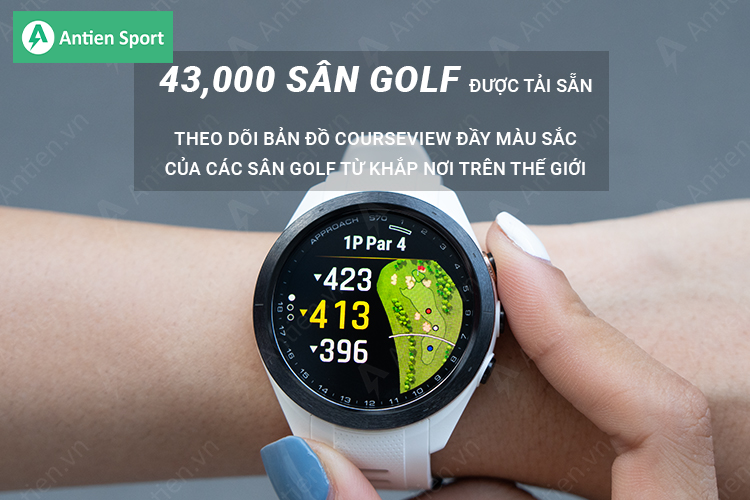 S70 được cài đặt sẵn hơn 43.000 bản đồ CourseView đủ màu về các sân gôn từ khắp nơi trên thế giới