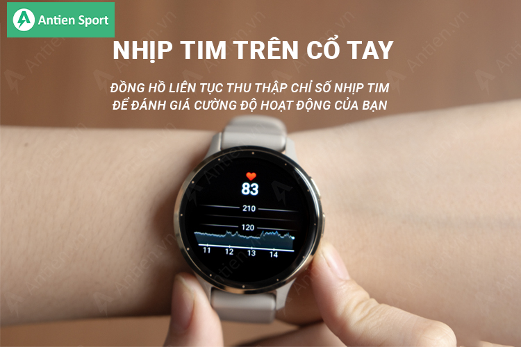 Đồng hồ liên tục ghi nhận nhịp tim của bạn với kết quả đo nhanh, chính xác