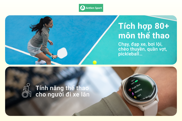 Tích hợp đa dạng môn thể thao cho cả ngày năng động