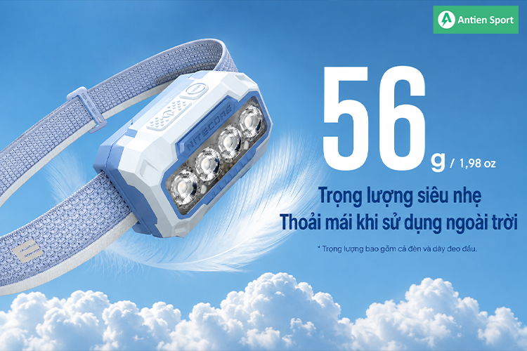 Trọng lượng siêu nhẹ cho cảm giác đeo thoải mái