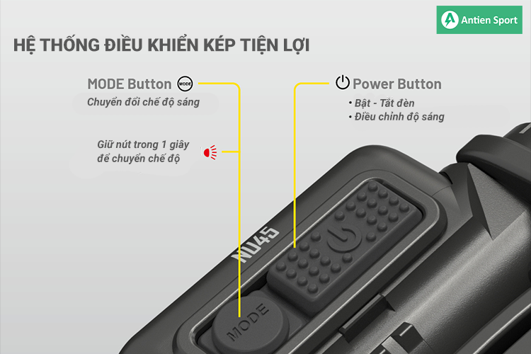 Hệ thống điều khiển kép, dễ dàng điều chỉnh khi vận động