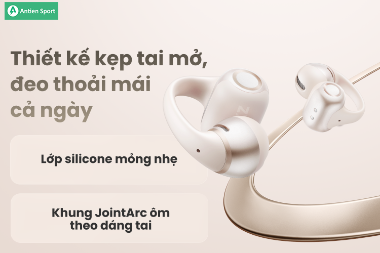OpenDots sở hữu thiết kế kẹp nhẹ tai, cho cảm giác thoải mái suốt cả ngày