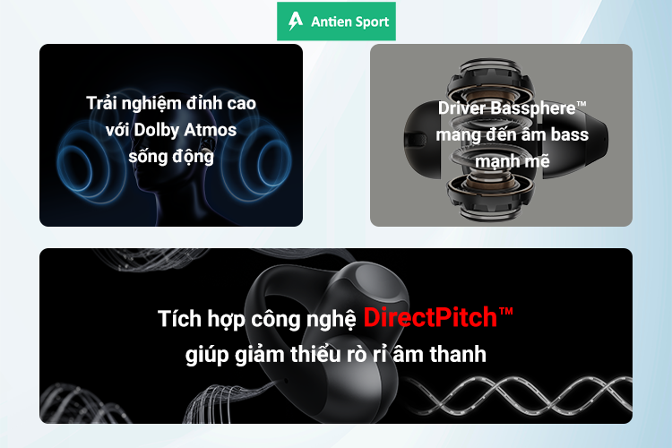 Công nghệ âm thanh trên tai nghe âm thanh mở OpenDot One