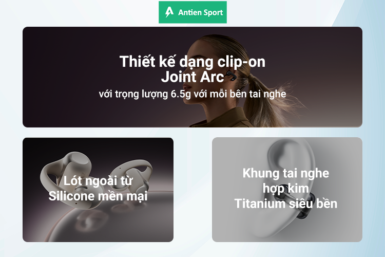 Thiết kế, chất liệu của tai nghe Shokz OpenDot One