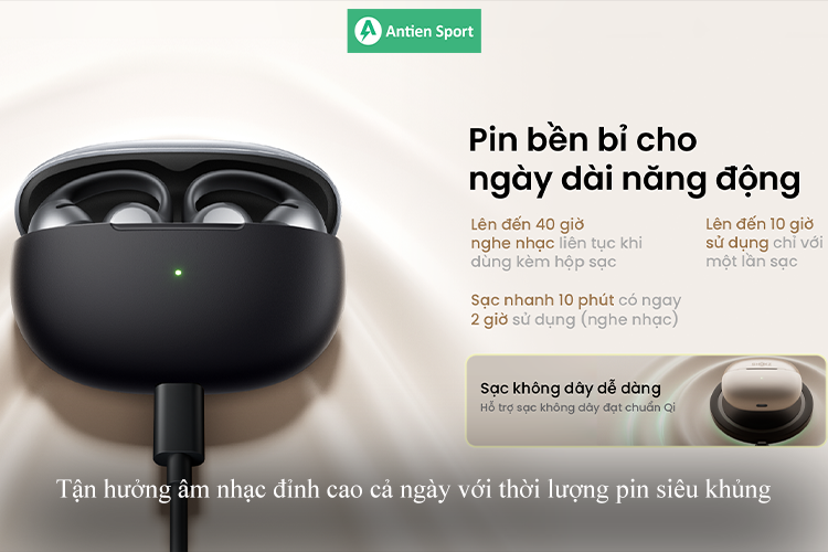 Tận hưởng âm nhạc cả ngày với thời lượng pin siêu khủng