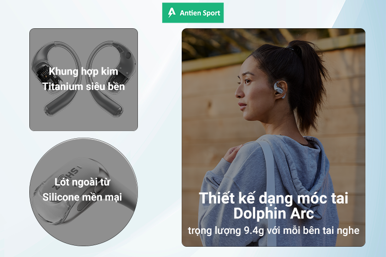 Thiết kế và chất liệu của Shokz OpenFit 2+