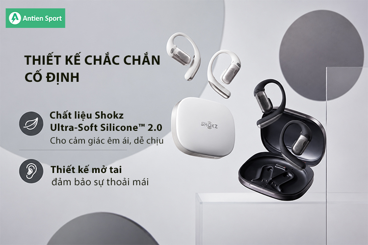 OpenFit Pro sở hữu thiết kế tai mở mềm mại, dễ chịu nhờ chất liệu Ultra-Soft Silicone 2.0